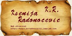 Ksenija Radonoćević vizit kartica